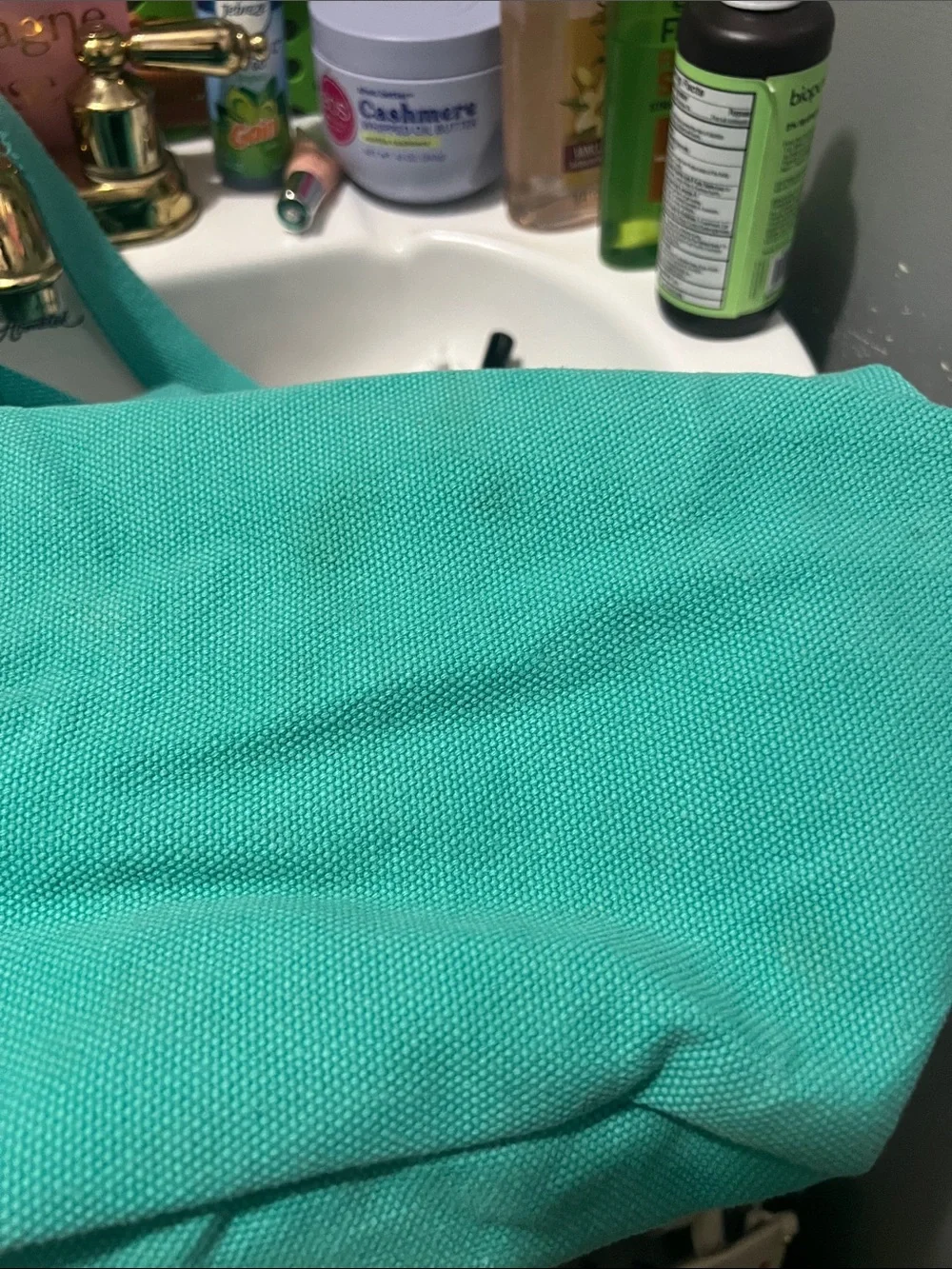Figs Large Tote Bag in Teal Green